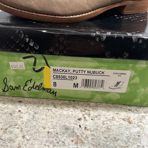 Sam Edelman Mackay Putty Nubuck Slouchy Combat Boots - Picture 3 of 7